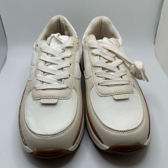 CUSHIONAIRE Women's lace up Sneaker +Comfort Foam 9 WHITE/TAN - Picture 2 of 7